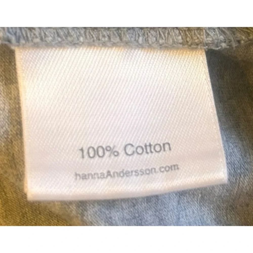 Hanna Andersson Kids Tee Size 120 Euro 6 US Gray Cotton‎ Long Sleeve  Casual